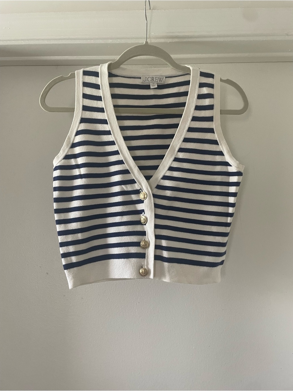 J.Crew Emile Sweater- Vest Navy and White Striped